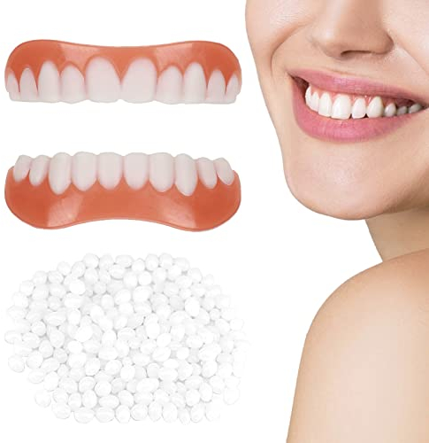 Falsche Zähne Veneers, Furniere Zähne Kosmetische Zahnabdeckung Gefälschte Zähne Provisorische Zahnprothese Künstliche Zähne Zahnersatz Weiß Kosmetische Zähne Temporäre Prothesen für Frauen Männer