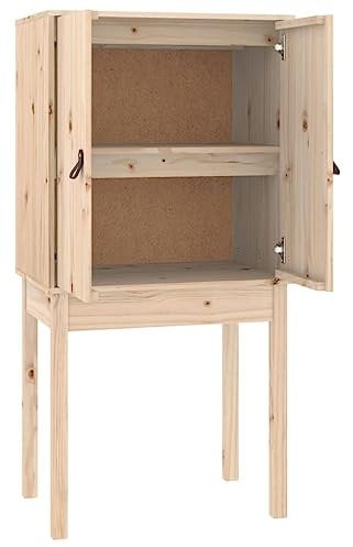 vidaXL Buffet Haut, Armoire avec 2 Portes et 2 Compartiments, Meuble de Rangement avec Poignées Salle de Séjour, Moderne, Marron Bois Massif de Pin