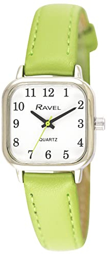 Ravel - Women's Square Brighter Days Silver Tone Watch - Analogue Quartz - R0141.11.2 - Bright Lime Green