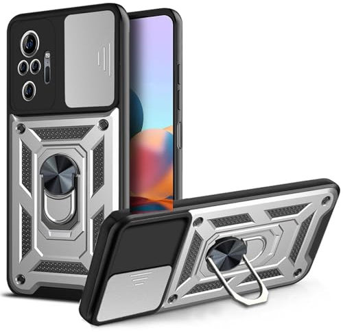 betterfon Handyhülle für Xiaomi Redmi Note 10 Pro | Stoßfest & Kratzfest | Mit Kameraschutz, Anti-Fingerabdruck & robustem Panzerschutz-Design | Silber