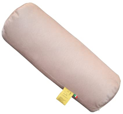 GM Nackenrolle 40x15 cm Kissenrolle Multifunktionales Rollenkissen für Nacken Rücken und Beine mit wasserabweisendem und schmutzabweisendem Stoffbezug Made in Italy Beige