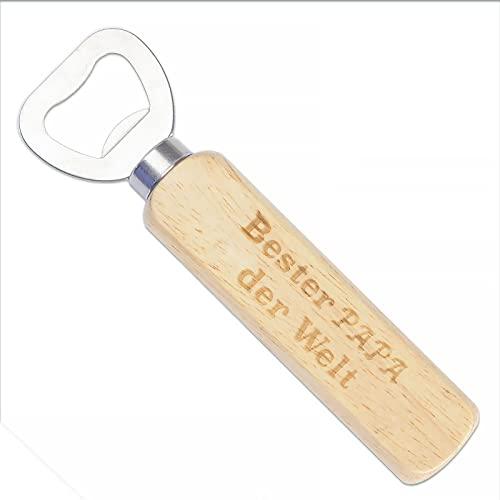 Flaschenöffner Bester Papa der Welt Holzgriff Bier ​Bieröffner Kronkorkenöffner Holz Vater Tragbare Kapselheber Geschenke Öffner Vatertagsgeschenk für Männer Vatertag Geburtstag Weihnachten