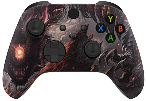 eXtremeRate Front Gehäuse Case für Xbox Series X/S Controller Model 1914, Vorderseite Hülle faceplate Cover Skin Shell Zubehör für Xbox Core Controller(Zyklop Drache)-KEIN Controller