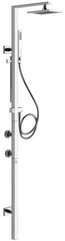 Gessi Rettangolo Duschsäule mit Aufputz-Thermostat, automatischer Umstellung, Höhe 1773 mm, Kopfbrause 216x140 mm und Handbrause, 23409, Farbe: Chrom
