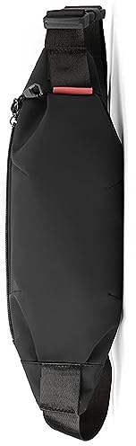 TODREMOU Bauchtasche Herren Damen Klein Reisen-Sport Reise Joggen wasserdichte Schöne Diebstahlsicher PU Leder (klein, Schwarz)