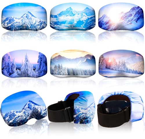 Copkim 6 Pcs Ski Snowboard Goggle Cover Sleeve Protective Goggle Cover Protectors Lens Scratch Dust Protection for Travel Storage Youth and Kids Accessories, 6 Styles