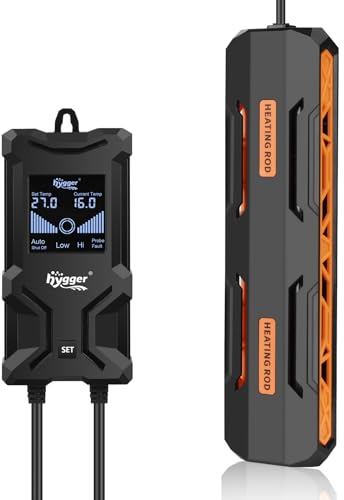 hygger Chauffage Aquarium, 1200W Submersible Chauffage pour Aquarium avec Contrôleur Affichage Numérique LCD Intelligent Et Protection Arrêt Automatique pour Réservoir Eau Douce Et Salée de 500-1000L