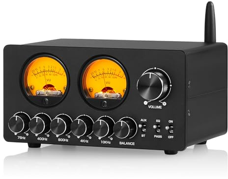 Douk Audio EQ5 PRO EQ5 PRO Equalizzatore Bluetooth a 5 bande Preamplificatore per Home Stereo/Computer Speaker/Amplificatore con VU Meter