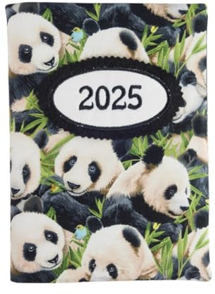 bettina bruder - Kalender Buchkalender 2026 Panda Tiere Punkte schwarz grün bunt - Timer Terminplaner Chefplaner DIN A5