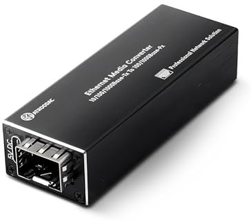 Atroodac Gigabit Glasfaser Ethernet Medienkonverter LWL 1.25G SFP Slot zu RJ45 Kompatibel mit 100/1000BASE-SX Mini Medienkonverter FX Port Supports Hot-Swappable