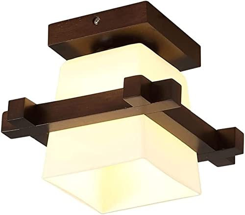 Deckenleuchte Wohnzimmerlampen Deckenleuchte aus Holz im japanischen Stil, Unterputz-Deckenlampe aus Walnussholz, E27-Leuchten for Wohnzimmer, Esszimmer, Küche, Arbeitszimmer, Schlafzimmer, Bekleidung