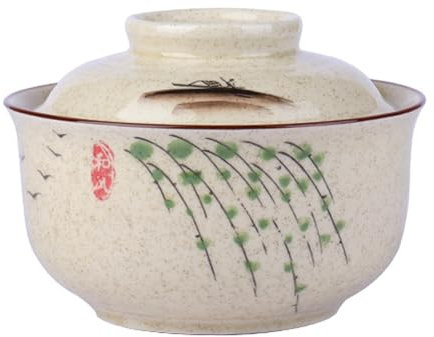 Ceramic Ramen Bowl Set with Lid - 800 ml Soup Bowls for Pho, Cereals, Soup, Asian Tableware - Microwave and Dishwasher Safe
