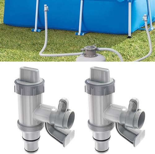 Valvola Plunger Plus per piscina fuori terra, 2 in 1 valvola a pistone, accessorio piscina per piscina Intex/Bestway/Coleman, rubinetto di intercettazione per piscine fuori terra (×2)