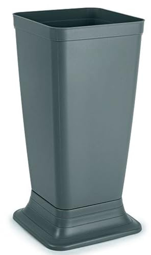 Acan Tradineur - Paragüero de plástico cuadrado, modelo Wet, diseño moderno, soporte para paraguas, decoración, fabricado en España (Gris - 51,5 x 26 x 26 cm)