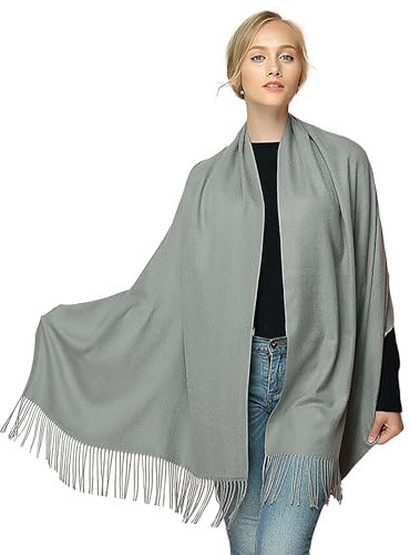 Moschen-Bayern Pashmina Stola Damen für Abendkleid Kaschmirstola Kaschmir Schal Umhang Paschmina - Blau Rauchblau