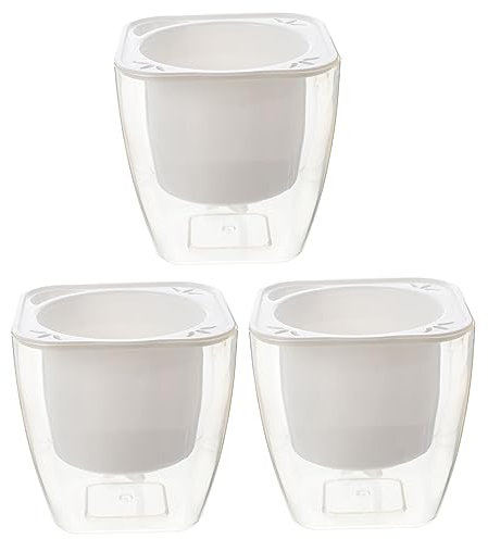 Parliky 3stücke Selbstbewässernder Pflanztopf Aus Kunststoff Mit Bewässerungssystem Automatischer Bewässerungstopf Für Blumen Kompakter Und Tragbarer Blumentopf Für Pflanzen