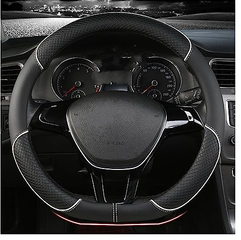 Lenkradbezug Lenkradhülle Lenkradabdeckung Auto Lenkrad Abdeckung 38cm PU Leder Für VW Für Golf Für Polo Für Teramont Für Atlas Für T-ROC Für T-Cross Auto Zubehör(D-5)