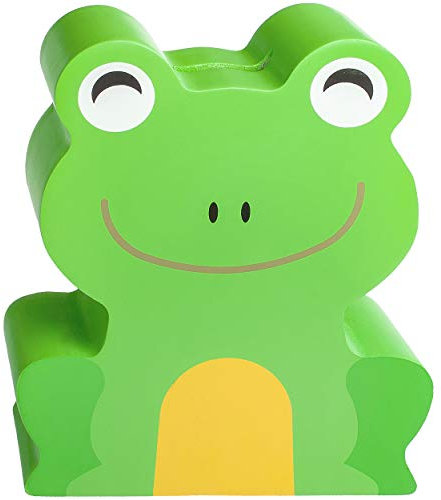 alles-meine.de GmbH große Spardose - Frosch - aus Holz - mit Verschluss - 15 cm - Sparschwein - für Kinder & Erwachsene/Kinderspardose lustig witzig - Baby Geburt - Tiere Zooti..