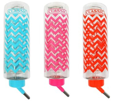 CLASSIC Small Animal Drinking Bottle 320ml Zig-Zag – Non-Leak, Twin-Ball Spout, Ideal for Rabbits, Guinea Pigs, Hamsters, and Small Pets - Pack of 1