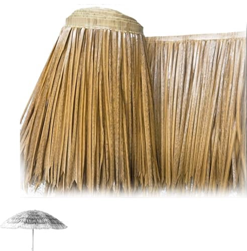 ZIUSFAC Techo De Paja De Palma PE Rollo De Paja De Palma Artificial Junco Paja Falsa Teja De Paja De Palma Decoración De Bar Paja Sintética Azulejo De Paja Para Valla De Jardín Patio(8x0.5m/26.2x1.64f