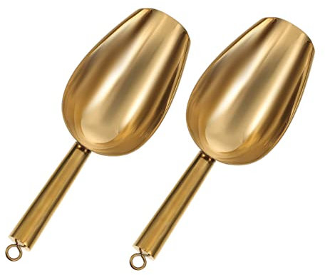 Cabilock 2piezas Cuchara Inoxidable Para Hielo Cereales y Dulces Ligera y Práctica