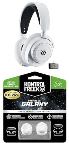 SteelSeries Arctis Nova 7X Wireless Xbox Gaming Headset - 2,4 GHz & Mischbarer Bluetooth-Sound + KontrolFreek FPS Freek Galaxy White für Xbox One & Xbox Series X Controller - Performance Thumbsticks