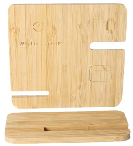Nevalerra Chargeur sans Fil en Bois,Station de Recharge Portable - Base de Charge Rapide 15 W pour Smartphones et Écouteurs