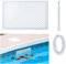 Sistema de protección para recoger hojas de piscina, cubierta de skimmer de piscina con barra telescópica de malla para piscinas sobre el suelo