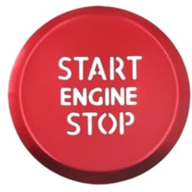 BERTGDA Auto-Start-Stopp-Knopfabdeckung, passend for A6 C8 A7 4K 2019–2024 Avant Allroad Quattro Abdeckung für Start-Stopp-Schalterknopf des Automotors(RED)