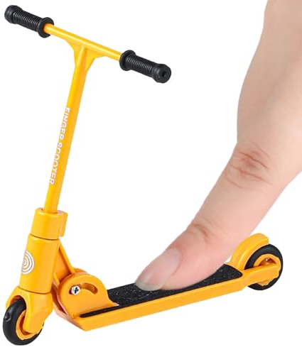 Finger Scooter, T-Head Finger Scooter, Mini 2-Wheel Scooters Fingers Board Accessory, Foldable Fingers Scooters with Brake, FingerBoard, FingerBikes, Stress Relief Gadget for Skate Fans Office Workers