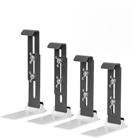 Schweller Blumenkastenhalterung 4er Pack, Höhenverstellbar für 10-18cm Töpfe, Edelstahl Outdoor Balkon Blumentopfhalter mit Adaptern, für Rahmen oder Flachschweller