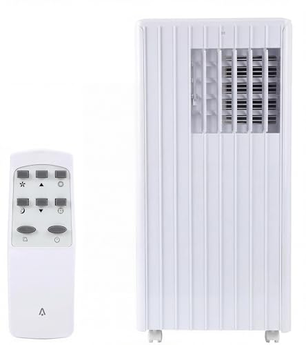 Aire Acondicionado Portátil 4-En-1 y Deshumidificador 7000 BTU - Temporizador De 24 Horas y 2 Velocidades De Ventilador, Pantalla Digital Dual, Bajo Consumo, Bajo Ruido,