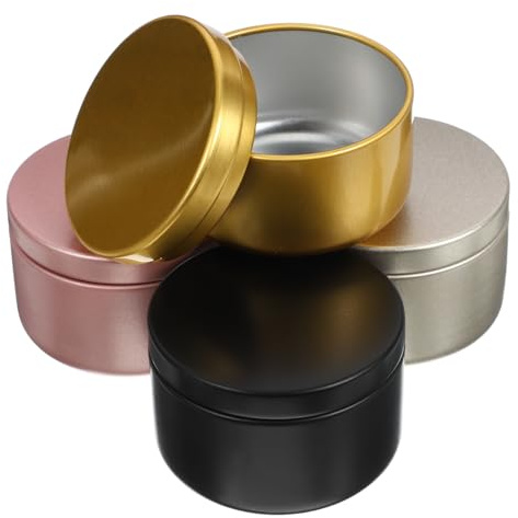 CVUTOVO 24 Pièces Pots à Bougies en Aluminium Rond de 50 ML pour Fabrication et Rangement, pour Création D'ambiance Chaleureuse Maison