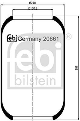 febi bilstein 20661 Luftfederbalg ohne Kolben , 1 Stück