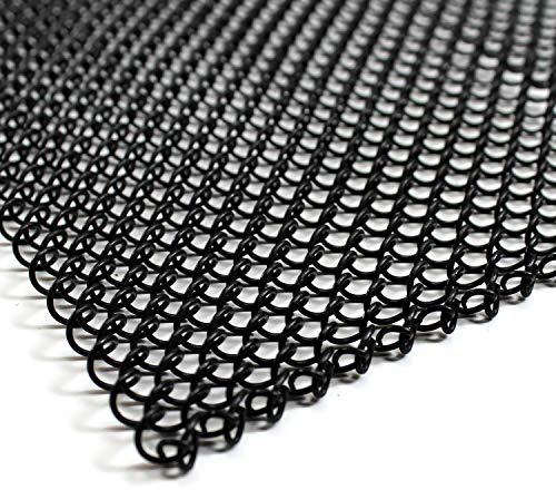 Midwest Hearth Fireplace Mesh Curtain, 36 in, Black, Made in USA | 19-Gauge Steel, Corrosion-Resistant, Slides on Existing Rod, Two 24 in Wide Panels, Measure Height Before Ordering