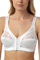 Marlon Womens Mandy Front Fastening Wirefree Satin & Lace Everyday Bra, White, 40DD