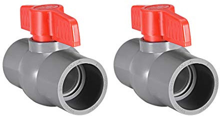 sourcing map Vanne à bille en PVC 40 mm pour tuyau d'alimentation en eau connexion à glissière gris 2 pièces