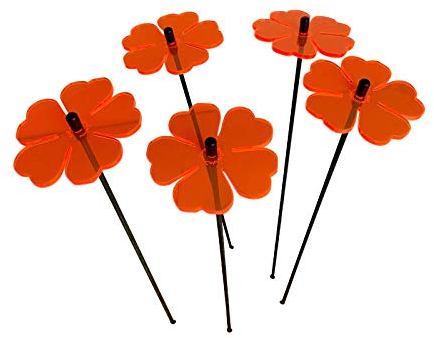 Sun Catcher Garden Decor 5 Leuchtende Sonnenfänger, 25cm große Blumen, Dekoration für Beet, Balkon und Terrasse oder als Gärtner Geschenk, Farbe:orange