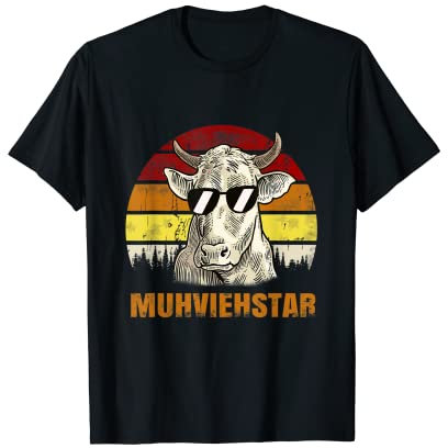 Muhviehstar Kühe Kuh Rindvieh mit Brille T-Shirt