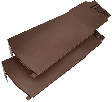 2 x Klober Contract Dry Verge Unit Pack for Gable/Apex Roof Tile Plastic End Cap - Right, Brown