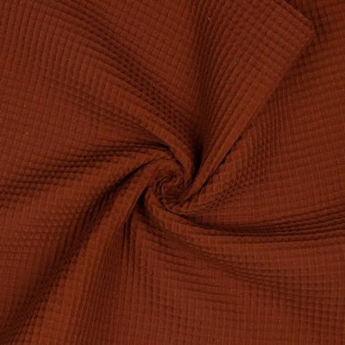 VmG-Store Waffelpique Meterware Waffel Stoff 100% Baumwollstoff Tex 100 (027 I Rostbraun, 50 x 150cm)