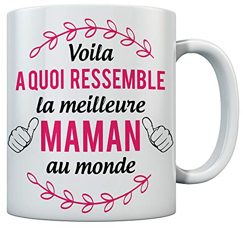 Tasse Maman Mug Cadeau Original Fête des Mères Cadeaux Anniversaire pour Meres 11 Ounce Blanc