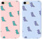 Yoedge [2 Stück für iPhone 8/7 / iPhone SE 2020 /SE 2022 Hülle 4,7, Silikon Ultra Dünn Weich TPU Kratzfest Stoßfest Handyhülle, Dinosaurier Muster Motiv Aesthetic Schutzhülle - Helles Lila & Rosa