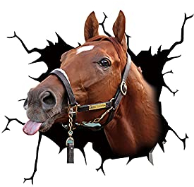 Süß 3D Pferd Wandaufkleber Kinderzimmer Schlafzimmer Wandtattoo WC Deckel Wasserfest Aufkleber Badezimmer Wandsticker Auto Aufkleber Anime lustige Dekoration (Z10)