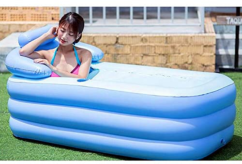 Bañera hinchable plegable de PVC para adultos, 160 x 84 x 64 cm