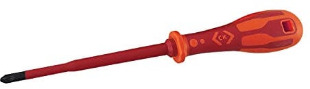 C.K Dextro VDE Slim Modulo Electrical Screwdriver MOD1 x 100mm, PZ/SL Plusminus Thin, Electricians Insulated Terminal MCB Screwdrivers, Precision Grip Tip, Fuse Board Screw Driver, Hand Tools T49245-1