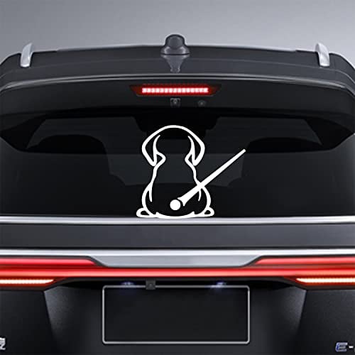 Dreothy Waterproof Rear Wiper Decal - Cartoon Funny Dog Moving Tail Sticker for Car Windshield - Vinyl Car Window Sticker (Reflective White)