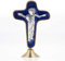 Holyart Crocifisso da tavolo metallo dorato blu Maria con calice