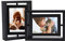 EXYGLO 2er-Set 360° Drehbare Bilderrahmen 10x15 cm mit Doppelglas, Schwarz Fotorahmen Holz Rahmen für Vertikale oder Horizontale Anzeige auf dem Tisch