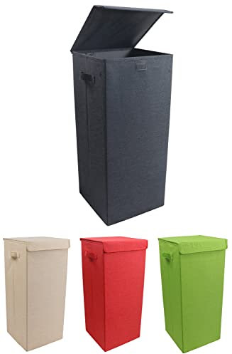 VCM Wäschekorb | Stoff Wäschebox | Wäschetruhe | Maße ca. H. 70 x B. 30 x T. 30 cm | Stoffbox mit Deckel - Dreso L